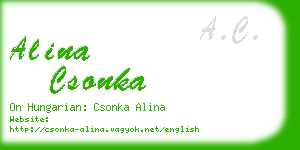 alina csonka business card
